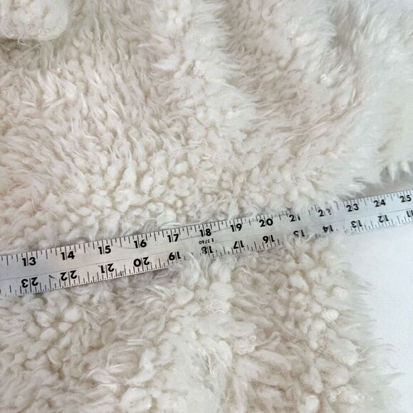 BCBGeneration Jacket Womens XL Faux Fur Sherpa White Cream Outerwear Full Zip - Picture 5 of 10